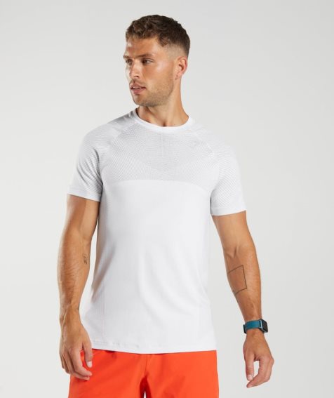 Men's Gymshark Apex T-Shirts White | NZ 9DYVSX